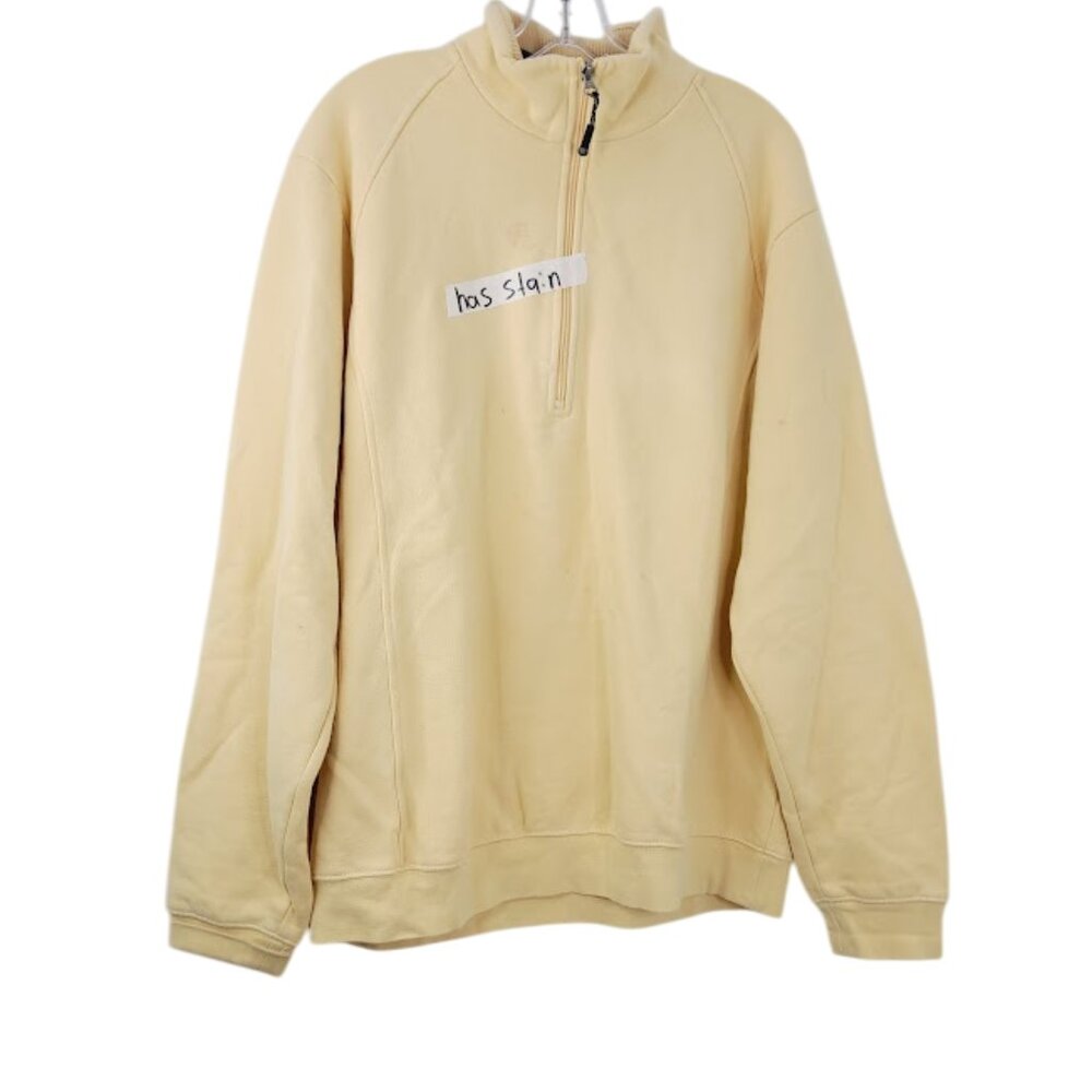 Cutter & Buck Men's Yellow 1/4 Zip Long Sleeve Casual Sweatshirt Size XL